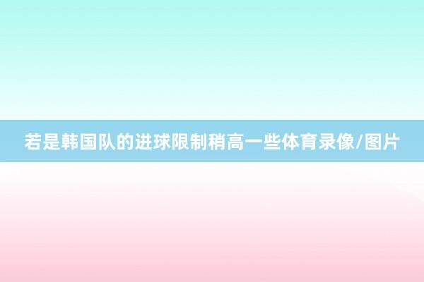 若是韩国队的进球限制稍高一些体育录像/图片