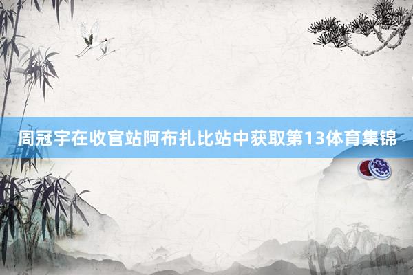周冠宇在收官站阿布扎比站中获取第13体育集锦