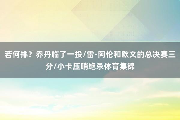 若何排？乔丹临了一投/雷-阿伦和欧文的总决赛三分/小卡压哨绝杀体育集锦